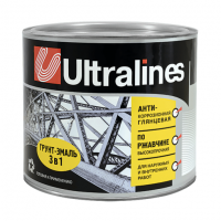 Грунт эмаль по ржавчине 3в1 красно-коричневая 1,8 кг Ultra Lines Радуга