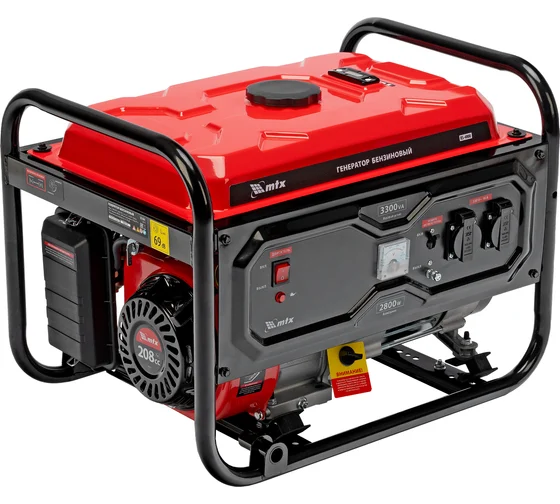 Генератор бензиновый 3,3кВт 15л. ручной стартер RS-4000 МТХ