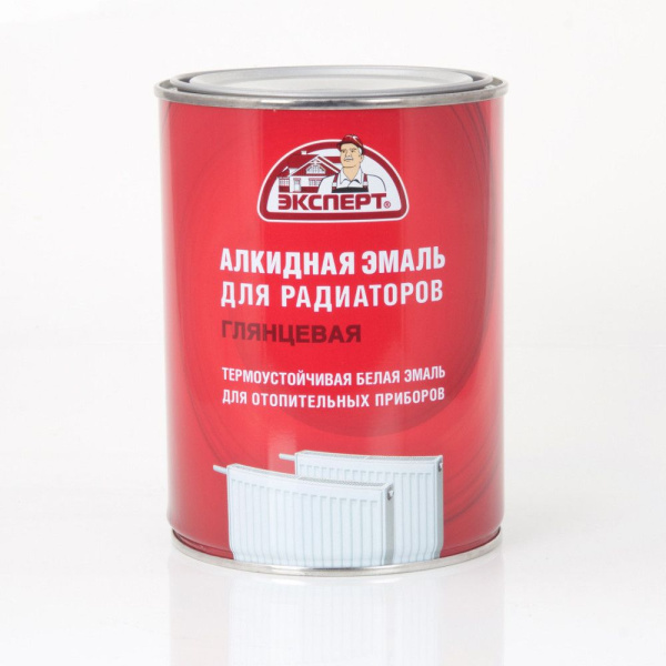 Эмаль для радиаторов алкидная 0,5кг белая Эксперт