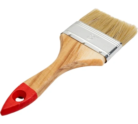 Кисть плоская 75х 5мм деревянная ручка натуральный ворс Color Expert