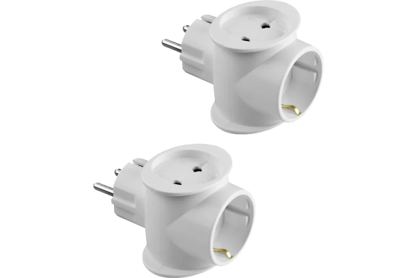 Разветвитель тройник 16А 3 гнезда с з/к белый Toker