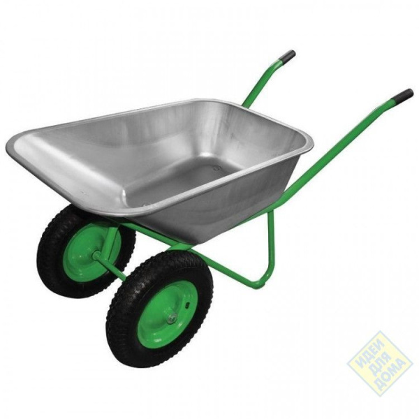 Тачка строительная 2 колеса 110л 200кг пневмо колесо Мастер Belamos