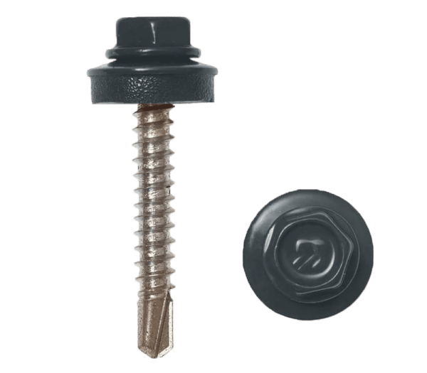 Саморез кровельный RAL7024 4,8х35 дерево  50шт графитовый серый Daxmer