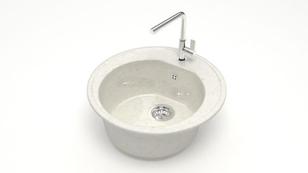 Мойка иск мрамор врезная Черая 510х510х191хлопок