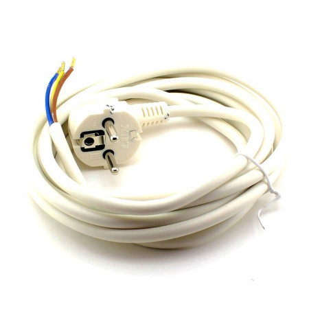 Шнур ПВС 3х1,5 с вилкой 2,0м белый с/з Lux