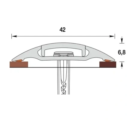 Порог 160см ПМК42-1,6 205 дуб капучино с МК Идеал-